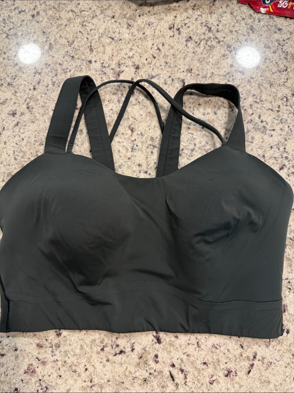 Lululemon Like a Cloud Longline D/DD Bra Size 10 Dark Green